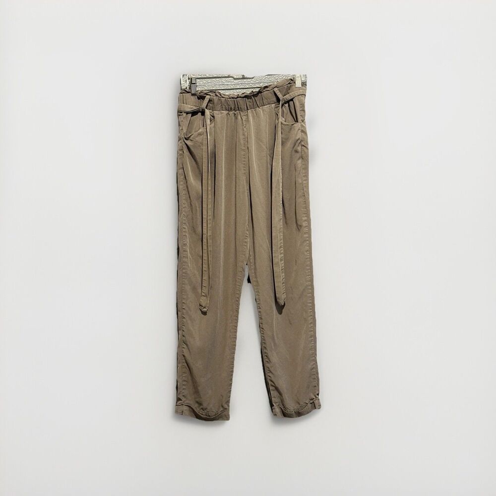 Thread & Supply Paper Bag Cropped Pants M Women Trousers Olive Green
